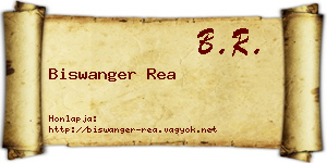 Biswanger Rea névjegykártya